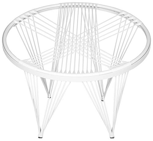 SAFAVIEH Metall Launchpad-Stuhl, Weiß und Weiß von Safavieh