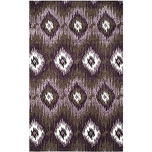 SAFAVIEH Zeitgenössische Teppich für Wohnzimmer, Esszimmer, Schlafzimmer - Retro Collection, Kurzer Flor, Dunkelbraun und Aubergine, 152 X 244 cm SAFAVIEH Zeitgenössische Teppich für Wohnzimmer, Esszimmer, Schlafzimmer - Retro Collection, Kurzer Flor, Dunkelbraun und Aubergine, 152 X 244 cm von Safavieh