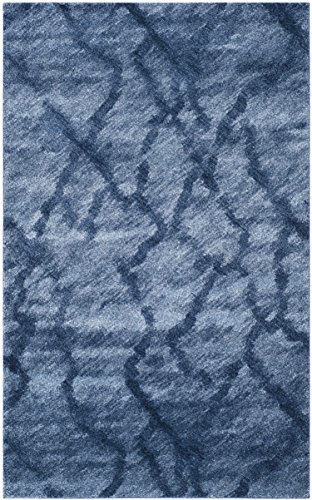 SAFAVIEH Zeitgenössische Teppich für Wohnzimmer, Esszimmer, Schlafzimmer - Retro Collection, Kurzer Flor, Blau und Dunkelblau, 152 X 244 cm von Safavieh