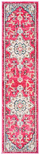 SAFAVIEH Distressed Teppich für Wohnzimmer, Esszimmer, Schlafzimmer - Madison Collection, Kurzer Flor, Fuchsia und Blau, 61 X 91 cm von Safavieh
