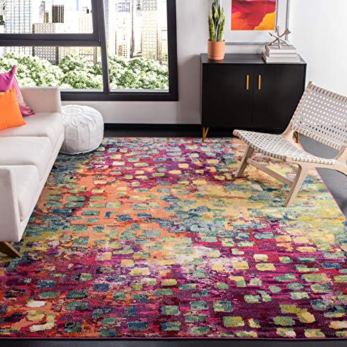 SAFAVIEH Moderner Schick Teppich für Wohnzimmer, Esszimmer, Schlafzimmer - Madison Collection, Kurzer Flor, Fuchsia und Gold, 244 X 305 cm von Safavieh