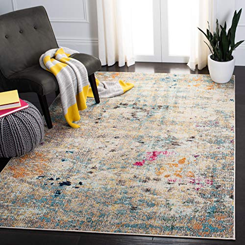 Safavieh MAD425 Moderner Schick Teppich für Wohnzimmer, Esszimmer, Schlafzimmer-Madison Collection, Kurzer Flor, Grau und Gold, 122 X 183 cm, Polypropylen (PP) von Safavieh