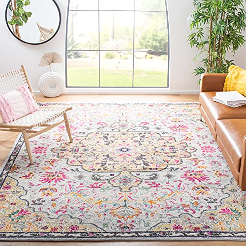 Safavieh Moderner Schick Teppich für Wohnzimmer, Esszimmer, Schlafzimmer-Madison Collection, Kurzer Flor, Grau und Gold, 183 X 274 cm, Polypropylen (PP) von Safavieh