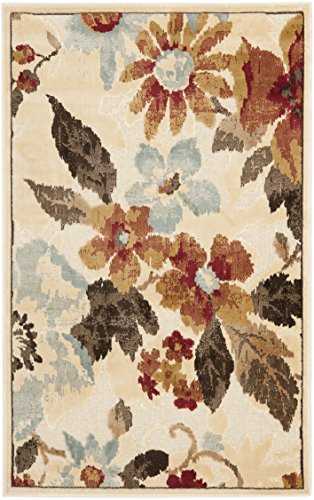 SAFAVIEH Übergangs-Teppich Wohnzimmer, Esszimmer, Schlafzimmer - Paradise Collection, Kurzer Flor, Creme und Multi, 79 X 122 cm von Safavieh