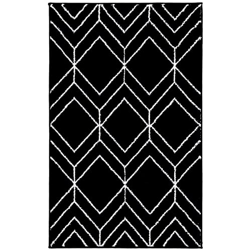 Safavieh Modern abstrakt Teppich für Wohnzimmer, Esszimmer, Schlafzimmer - Adirondack Collection, Kurzer Flor, Beige und Schiefer, 122 X 122 cm von Safavieh