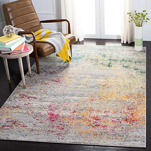 SAFAVIEH Boho Teppich für Wohnzimmer, Esszimmer, Schlafzimmer - Madison Collection, Kurzer Flor, Grau und Gold, 122 X 183 cm SAFAVIEH Boho Teppich für Wohnzimmer, Esszimmer, Schlafzimmer - Madison Collection, Kurzer Flor, Grau und Gold, 122 X 183 cm von Safavieh