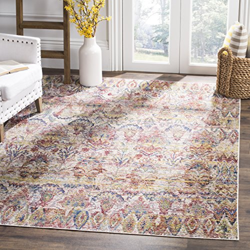 SAFAVIEH Klassisches Persisch Wohnzimmer, Esszimmer, Schlafzimmer - Harmony Collection, Kurzer Flor, Hellgrau und Rose, 152 X 244 cm von Safavieh