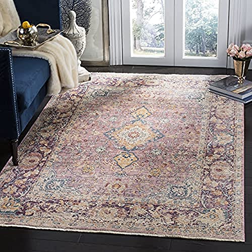 SAFAVIEH Traditionell Teppich für Wohnzimmer, Esszimmer, Schlafzimmer - Illusion Collection, Kurzer Flor, Lila und Multi, 152 X 244 cm SAFAVIEH Traditionell Teppich für Wohnzimmer, Esszimmer, Schlafzimmer - Illusion Collection, Kurzer Flor, Lila und Multi, 152 X 244 cm von Safavieh
