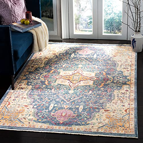 SAFAVIEH Traditionell Teppich für Wohnzimmer, Esszimmer, Schlafzimmer - Illusion Collection, Kurzer Flor, Blau und Lila, 122 X 183 cm SAFAVIEH Traditionell Teppich für Wohnzimmer, Esszimmer, Schlafzimmer - Illusion Collection, Kurzer Flor, Blau und Lila, 122 X 183 cm von Safavieh