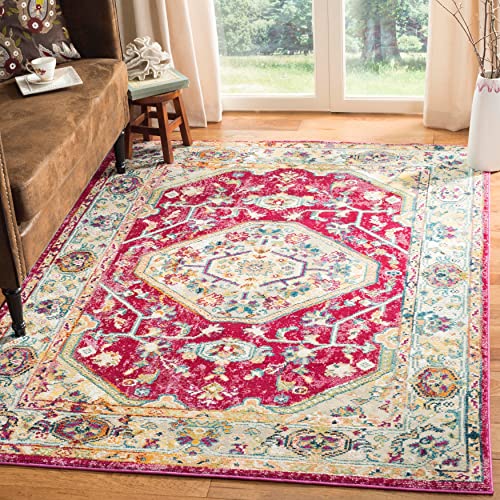 SAFAVIEH Lebendig Wohnzimmer, Esszimmer, Schlafzimmer - Savannah Collection, Kurzer Flor, Violett und Multi, 122 X 183 cm von Safavieh