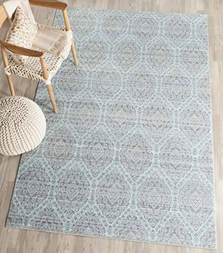 SAFAVIEH Boho Teppich für Wohnzimmer, Esszimmer, Schlafzimmer - Valencia Collection, Kurzer Flor, Lila und alpin, 152 X 244 cm von Safavieh