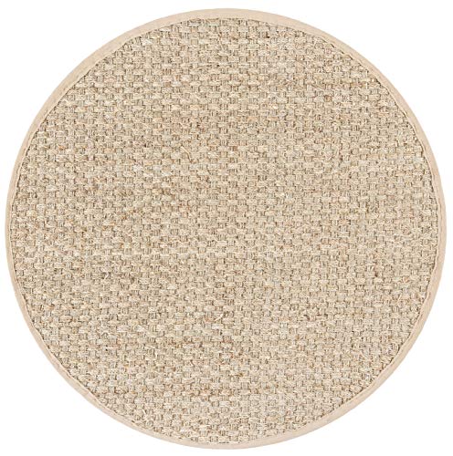 SAFAVIEH Naturfaser Teppich für Wohnzimmer, Esszimmer, Schlafzimmer - Natural Fiber Collection, Kurzer Flor, Natur und Beige, 76 X 183 cm von Safavieh