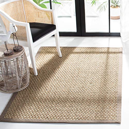 SAFAVIEH Naturfaser Teppich für Wohnzimmer, Esszimmer, Schlafzimmer - Natural Fiber Collection, Kurzer Flor, Natürlich und braun, 160 X 229 cm von Safavieh