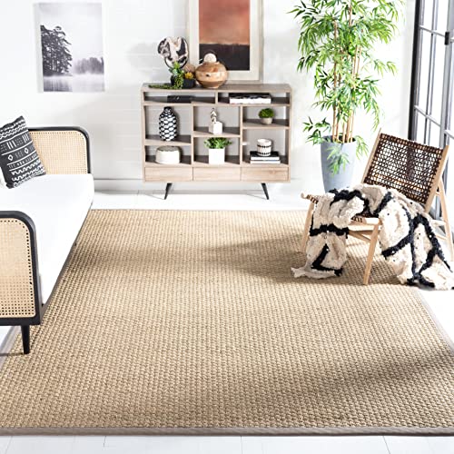 SAFAVIEH Naturfaser Teppich für Wohnzimmer, Esszimmer, Schlafzimmer - Natural Fiber Collection, Kurzer Flor, Natürlich, 244 X 305 cm von Safavieh