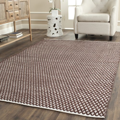 SAFAVIEH Modern Teppich für Wohnzimmer, Esszimmer, Schlafzimmer - Boston Collection, Kurzer Flor, Braun, 91 X 152 cm von Safavieh