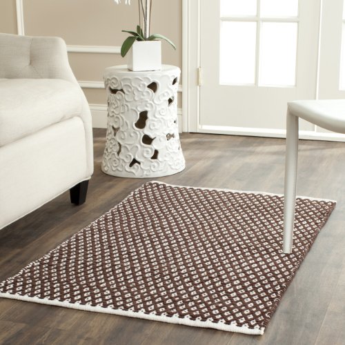 SAFAVIEH Modern Teppich für Wohnzimmer, Esszimmer, Schlafzimmer - Boston Collection, Kurzer Flor, Braun, 76 X 122 cm von Safavieh