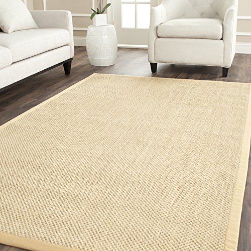 SAFAVIEH Naturfaser Teppich für Wohnzimmer, Esszimmer, Schlafzimmer - Natural Fiber Collection, Kurzer Flor, Mais und Weizen, 91 X 152 cm von Safavieh