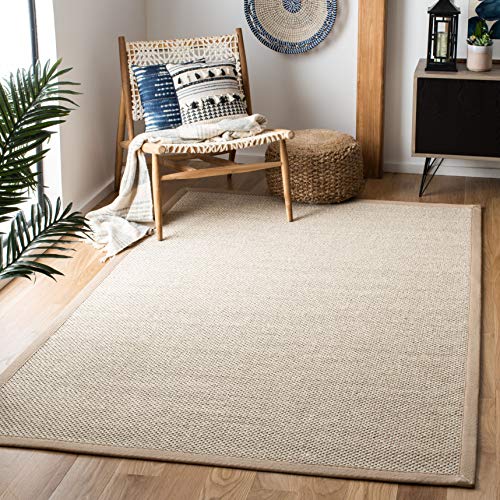 SAFAVIEH Naturfaser Teppich für Wohnzimmer, Esszimmer, Schlafzimmer - Natural Fiber Collection, Kurzer Flor, Natürlich, 122 X 122 cm von Safavieh