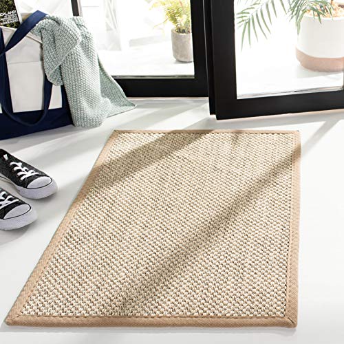 SAFAVIEH Naturfaser Teppich für Wohnzimmer, Esszimmer, Schlafzimmer - Natural Fiber Collection, Kurzer Flor, Natürlich, 61 X 91 cm von Safavieh