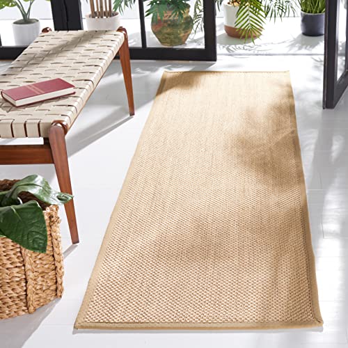 SAFAVIEH Naturfaser Teppich für Wohnzimmer, Esszimmer, Schlafzimmer - Natural Fiber Collection, Kurzer Flor, Natürlich, 76 X 183 cm von Safavieh