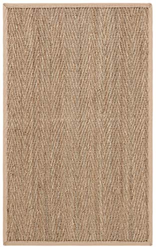 SAFAVIEH Naturfaser Teppich für Wohnzimmer, Esszimmer, Schlafzimmer - Natural Fiber Collection, Kurzer Flor, Natur und Beige, 61 X 91 cm von Safavieh