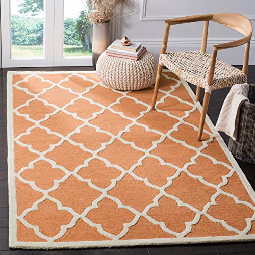 SAFAVIEH Modern Teppich für Wohnzimmer, Esszimmer, Schlafzimmer - Cambridge Collection, Kurzer Flor, Koralle und Elfenbein, 122 X 183 cm von Safavieh