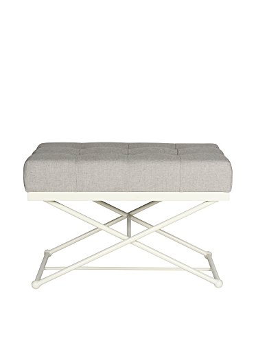 SAFAVIEH Modern Innen Bank, Hellgrau und Creme, 83 X 53 X 55.88 von Safavieh