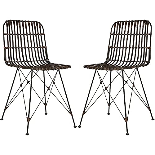 SAFAVIEH Modern Set of 2 Bar & Counter Stool, in Brown and Black von Safavieh