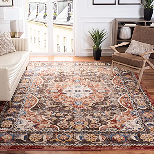 SAFAVIEH Traditionell Distressed Teppich für Wohnzimmer, Esszimmer, Schlafzimmer - Bijar Collection, Kurzer Flor, Braun und Rost, 201 X 274 cm von Safavieh