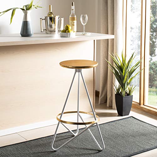 SAFAVIEH Modern Bar & Counter Stool, in Gold and White von Safavieh
