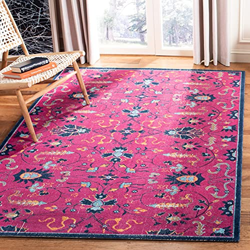 SAFAVIEH Vintage Inspiriert Teppich für Wohnzimmer, Esszimmer, Schlafzimmer - Artisan Collection, Kurzer Flor, Fuchsia und Multi, 155 X 229 cm von Safavieh