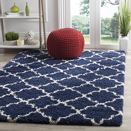 SAFAVIEH Zottelig Teppich für Wohnzimmer, Esszimmer, Schlafzimmer - Hudson Shag Collection, Hoher Flor, Marine und Elfenbein, 183 X 274 cm SAFAVIEH Zottelig Teppich für Wohnzimmer, Esszimmer, Schlafzimmer - Hudson Shag Collection, Hoher Flor, Marine und Elfenbein, 183 X 274 cm von Safavieh
