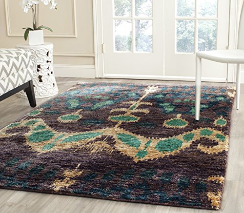 SAFAVIEH Böhmisch Teppich für Wohnzimmer, Esszimmer, Schlafzimmer - Bohemiam Collection, Hoher Flor, Lila Nebel, 122 X 183 cm von Safavieh