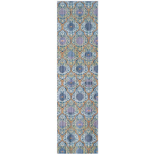 SAFAVIEH Kunsthandwerklich inspiriert Wohnzimmer, Esszimmer, Schlafzimmer - Valencia Collection, Kurzer Flor, Lavendel und Gold, 69 X 244 cm von Safavieh