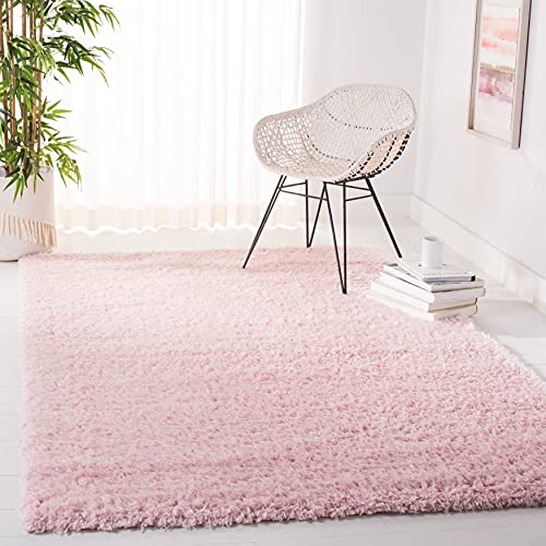 Safavieh MDG256U Teppich für Wohnzimmer, Esszimmer, Schlafzimmer-Madrid Shag Collection, Kurzer Flor, Silber und Elfenbein, Polypropylen (PP), 122 X 183 cm von Safavieh