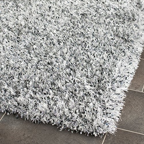 SAFAVIEH Zottelig Teppich für Wohnzimmer, Esszimmer, Schlafzimmer - Malibu Shag Collection, Kurzer Flor, Silber, 76 X 122 cm von as - Schwabe