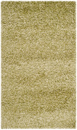 SAFAVIEH Zottelig Teppich für Wohnzimmer, Esszimmer, Schlafzimmer - California Shag Collection, Hoher Flor, Grün, 91 X 152 cm von Safavieh