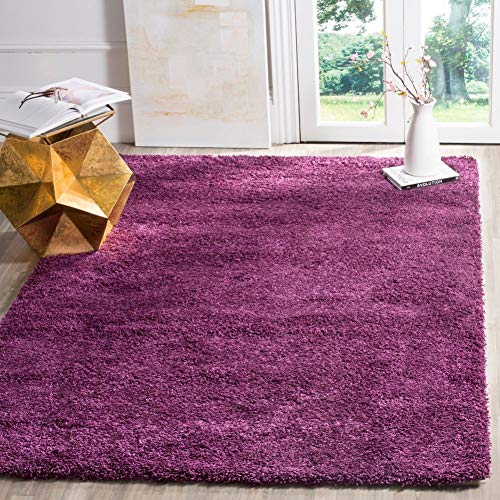 SAFAVIEH Zottelig Teppich für Wohnzimmer, Esszimmer, Schlafzimmer - California Shag Collection, Hoher Flor, Lila, 91 X 152 cm von Safavieh