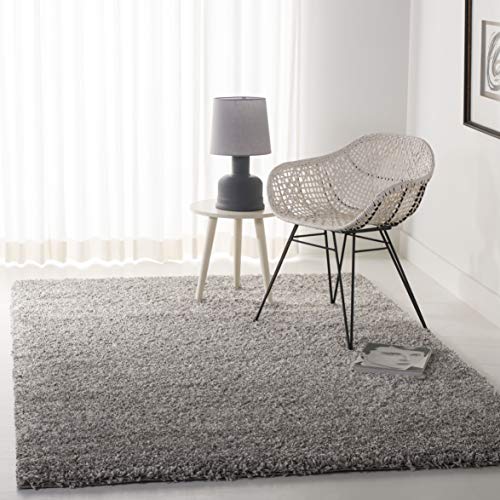 SAFAVIEH Zottelig Teppich für Wohnzimmer, Esszimmer, Schlafzimmer - California Shag Collection, Hoher Flor, Silber, 122 X 183 cm von Safavieh