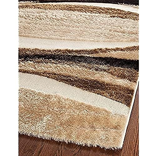 SAFAVIEH Abstrakt Teppich für Wohnzimmer, Esszimmer, Schlafzimmer - Shag Collection, Kurzer Flor, Beige und Multi, 244 X 305 cm von Safavieh