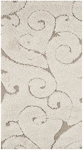 SAFAVIEH Zottelig Teppich für Wohnzimmer, Esszimmer, Schlafzimmer - Florida Shag Collection, Hoher Flor, Creme und Beige, 69 X 122 cm von Safavieh