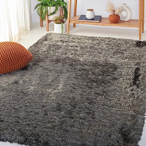 SAFAVIEH Zottelig Teppich für Wohnzimmer, Esszimmer, Schlafzimmer - Paris Shag Collection, Hoher Flor, Titan, 122 X 183 cm von Safavieh