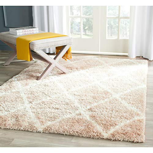 SAFAVIEH Zottelig Teppich für Wohnzimmer, Esszimmer, Schlafzimmer - Montreal Shag Collection, Hoher Flor, Beige und Elfenbein, 201 X 290 cm von Safavieh