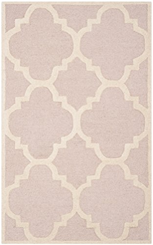 SAFAVIEH Modern Teppich für Wohnzimmer, Esszimmer, Schlafzimmer - Cambridge Collection, Kurzer Flor, Hellrosa und Elfenbein, 61 X 91 cm von Safavieh