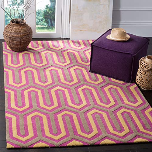 SAFAVIEH Modern Teppich für Wohnzimmer, Esszimmer, Schlafzimmer - Cambridge Collection, Kurzer Flor, Fuchsia und Grau, 122 X 183 cm SAFAVIEH Modern Teppich für Wohnzimmer, Esszimmer, Schlafzimmer - Cambridge Collection, Kurzer Flor, Fuchsia und Grau, 122 X 183 cm von Safavieh