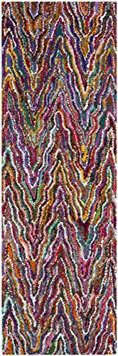 SAFAVIEH Übergangs-Teppich Wohnzimmer, Esszimmer, Schlafzimmer - Nantucket Collection, Kurzer Flor, Multi, 69 X 213 cm von Safavieh