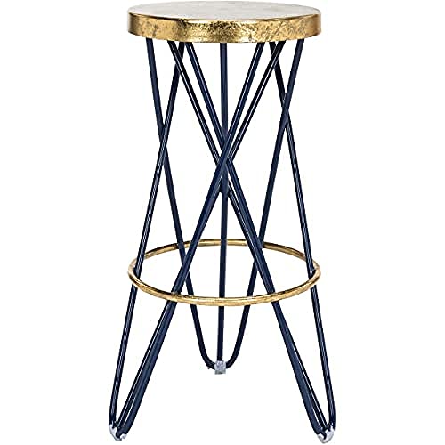 SAFAVIEH Modern Bar & Counter Stool, in Navy and Gold von Safavieh