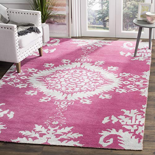 SAFAVIEH Trendige Übergangszeit Teppich für Wohnzimmer, Esszimmer, Schlafzimmer - Stonewash Collection, Kurzer Flor, Fuchsie, 122 X 183 cm von Safavieh