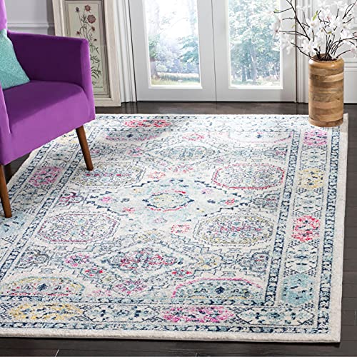 SAFAVIEH Traditionell Teppich für Wohnzimmer, Esszimmer, Schlafzimmer - Madison Collection, Kurzer Flor, Hellgrau und Fuchsia, 122 X 183 cm SAFAVIEH Traditionell Teppich für Wohnzimmer, Esszimmer, Schlafzimmer - Madison Collection, Kurzer Flor, Hellgrau und Fuchsia, 122 X 183 cm von Safavieh