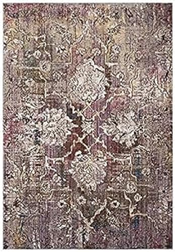 SAFAVIEH Trendige Neu Übergangsweise Teppich für Wohnzimmer, Esszimmer, Schlafzimmer - Bristol Collection, Kurzer Flor, Rosa und Grau, 91 X 152 cm von Safavieh